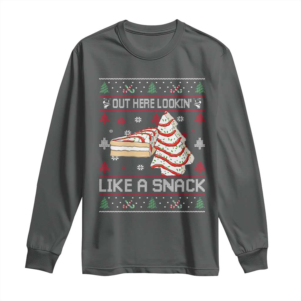 Debbies Christmas Tree Cake Long Sleeve Shirt Out Here Lookin Like A Snack - Wonder Print Shop