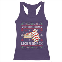 Debbies Christmas Tree Cake Racerback Tank Top Out Here Lookin Like A Snack - Wonder Print Shop