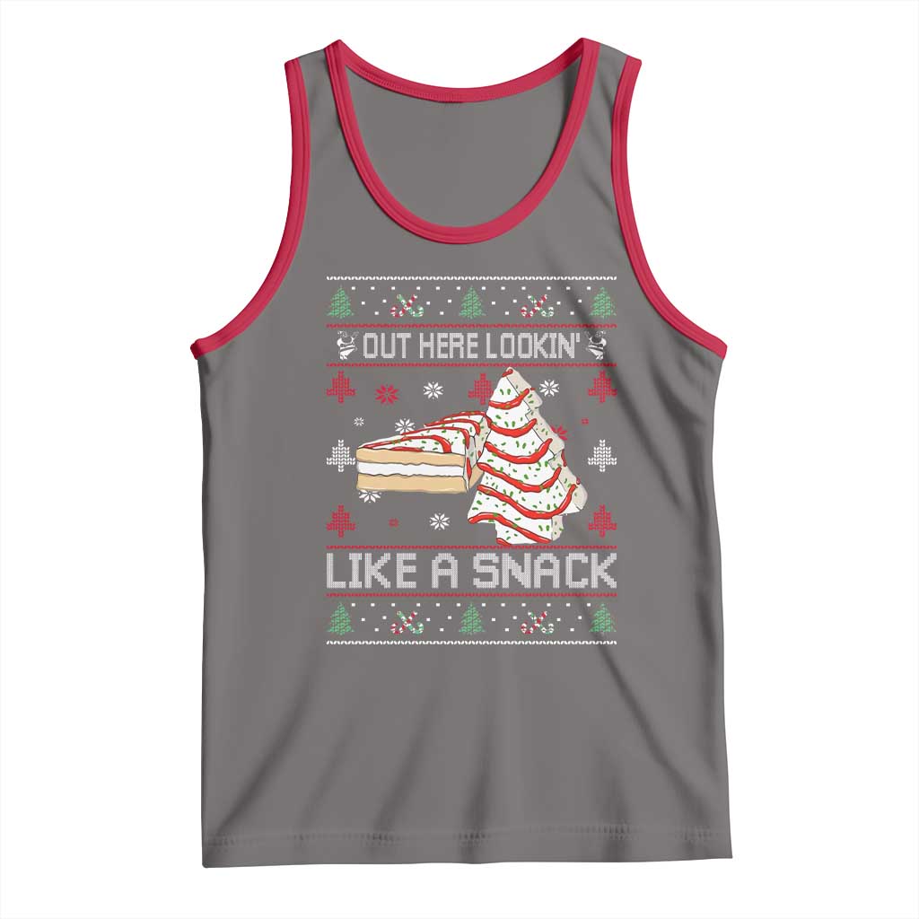 Debbies Christmas Tree Cake Tank Top Out Here Lookin Like A Snack - Wonder Print Shop