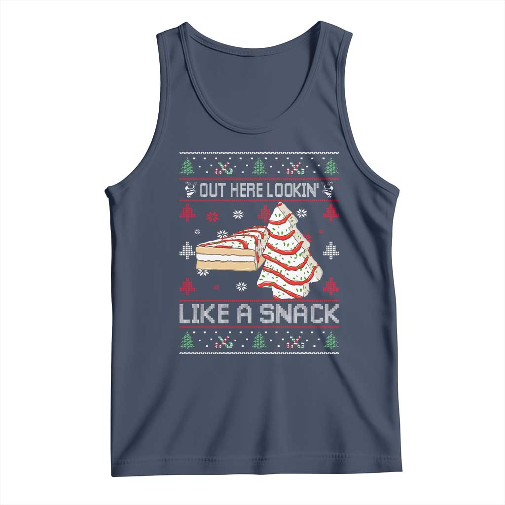 Debbies Christmas Tree Cake Tank Top Out Here Lookin Like A Snack - Wonder Print Shop