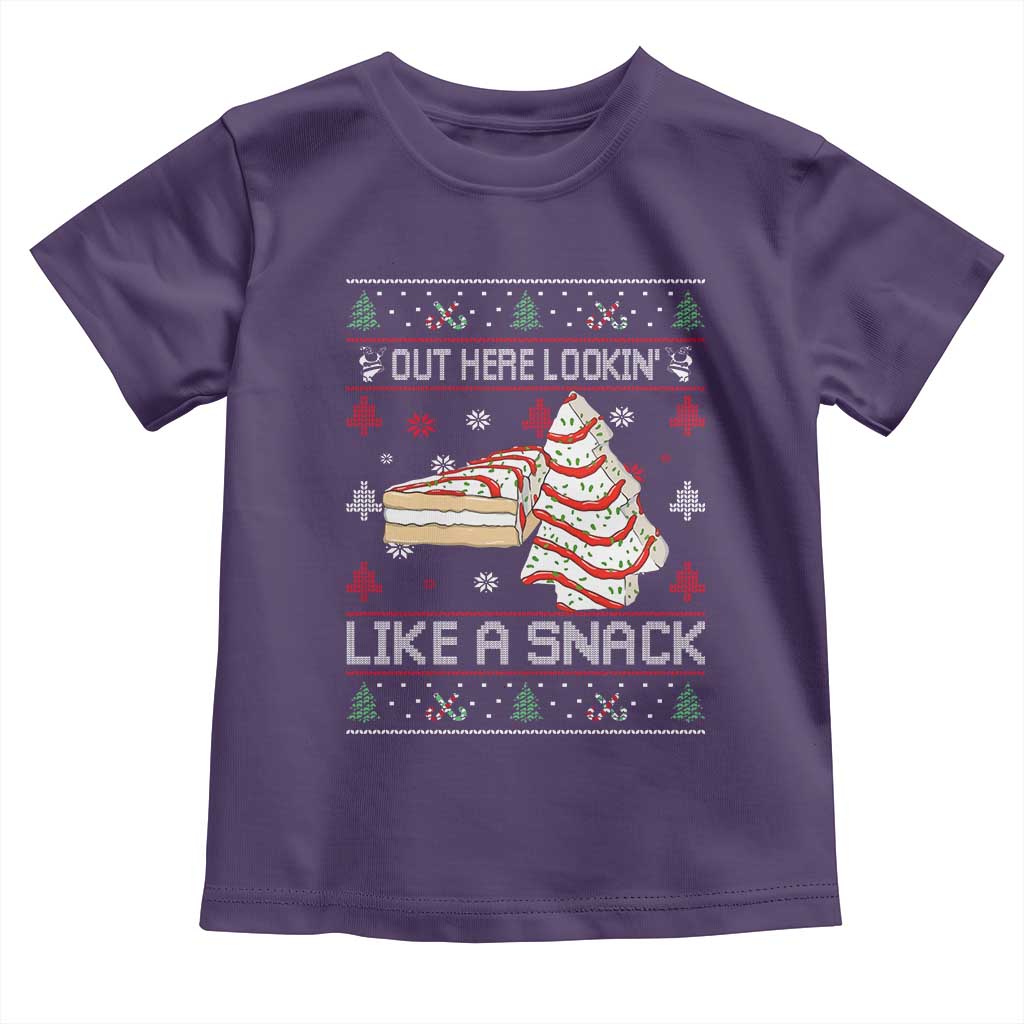 Debbies Christmas Tree Cake Toddler T Shirt Out Here Lookin Like A Snack - Wonder Print Shop