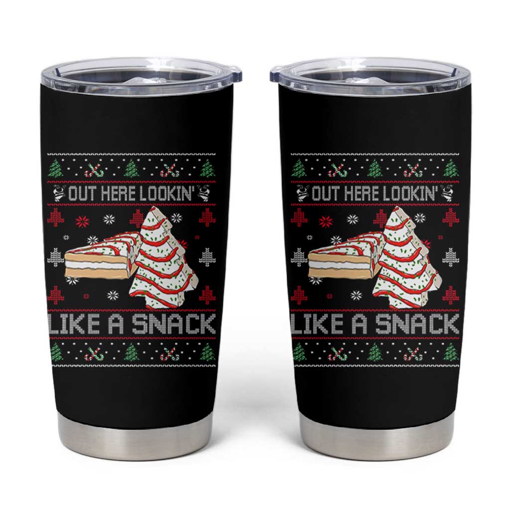 Debbies Christmas Tree Cake Tumbler Cup Out Here Lookin Like A Snack - Wonder Print Shop