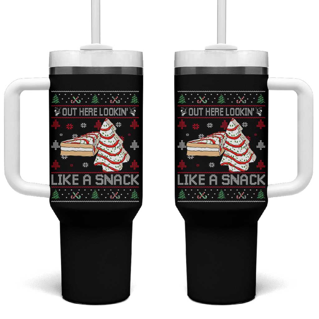 Debbies Christmas Tree Cake Tumbler With Handle Out Here Lookin Like A Snack - Wonder Print Shop