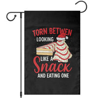 Torn Between Looking Like A Snack Or Eating One Christmas Garden Flag Debbies Tree Cake - Wonder Print Shop