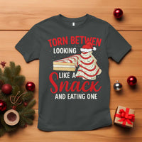 Torn Between Looking Like A Snack Or Eating One Christmas T Shirt Debbies Tree Cake - Wonder Print Shop