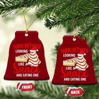Torn Between Looking Like A Snack Or Eating One Christmas Ceramic Ornament Debbies Tree Cake - Wonder Print Shop