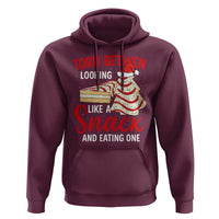 Torn Between Looking Like A Snack Or Eating One Christmas Hoodie Debbies Tree Cake - Wonder Print Shop