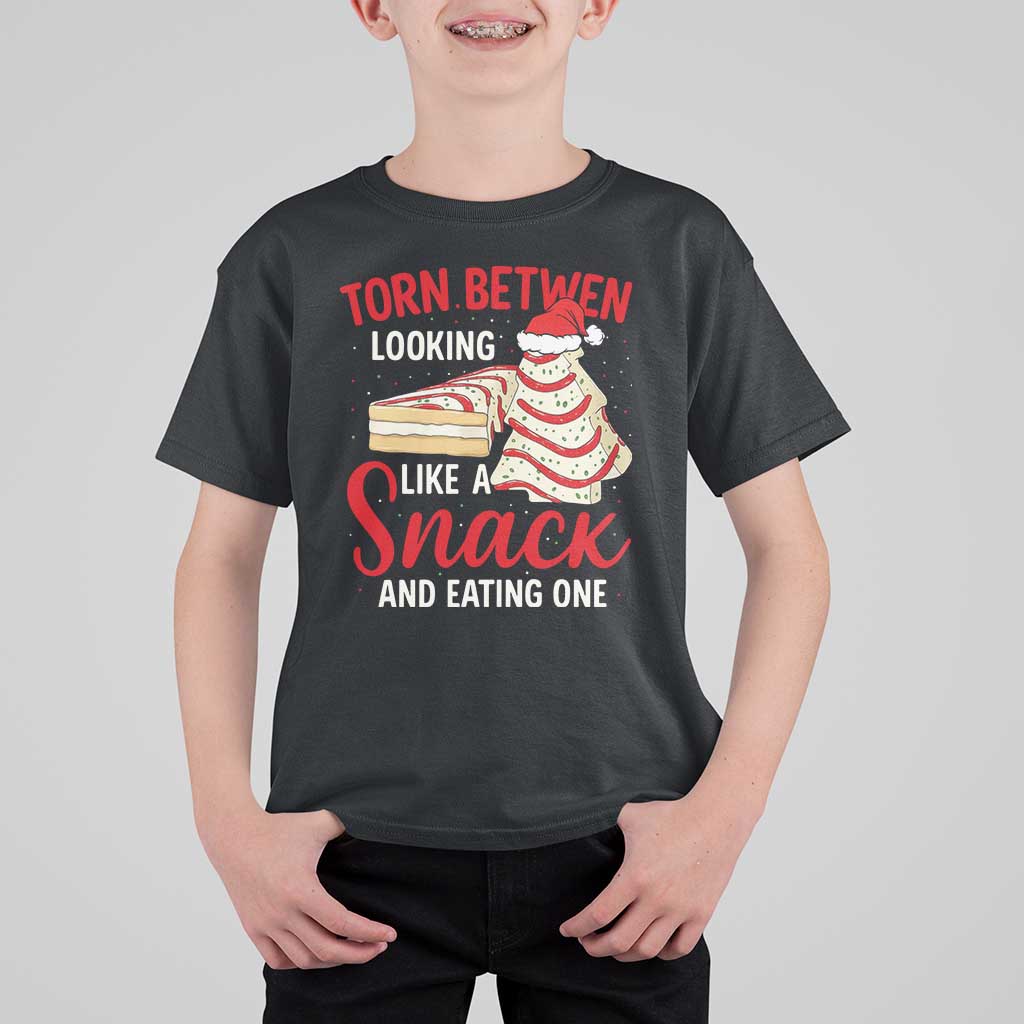 Torn Between Looking Like A Snack Or Eating One Christmas T Shirt For Kid Debbies Tree Cake - Wonder Print Shop
