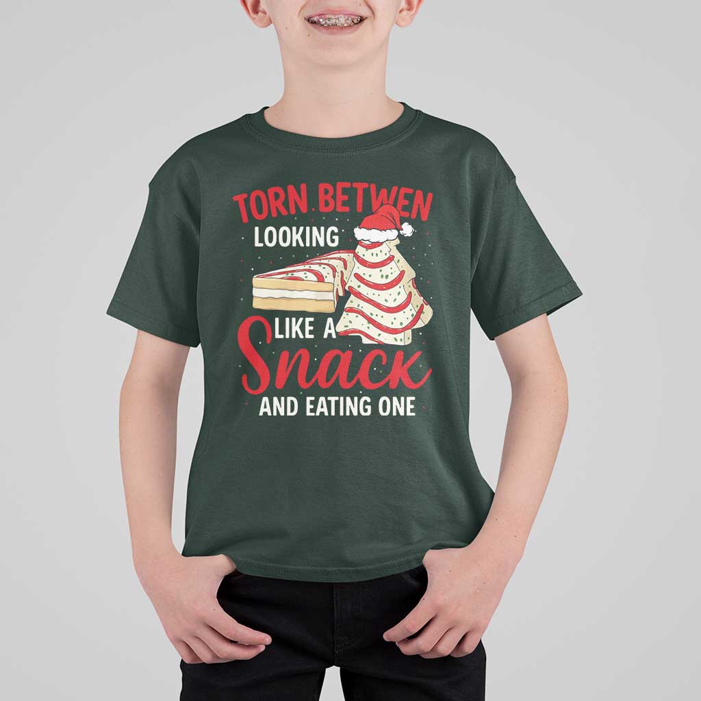 Torn Between Looking Like A Snack Or Eating One Christmas T Shirt For Kid Debbies Tree Cake - Wonder Print Shop