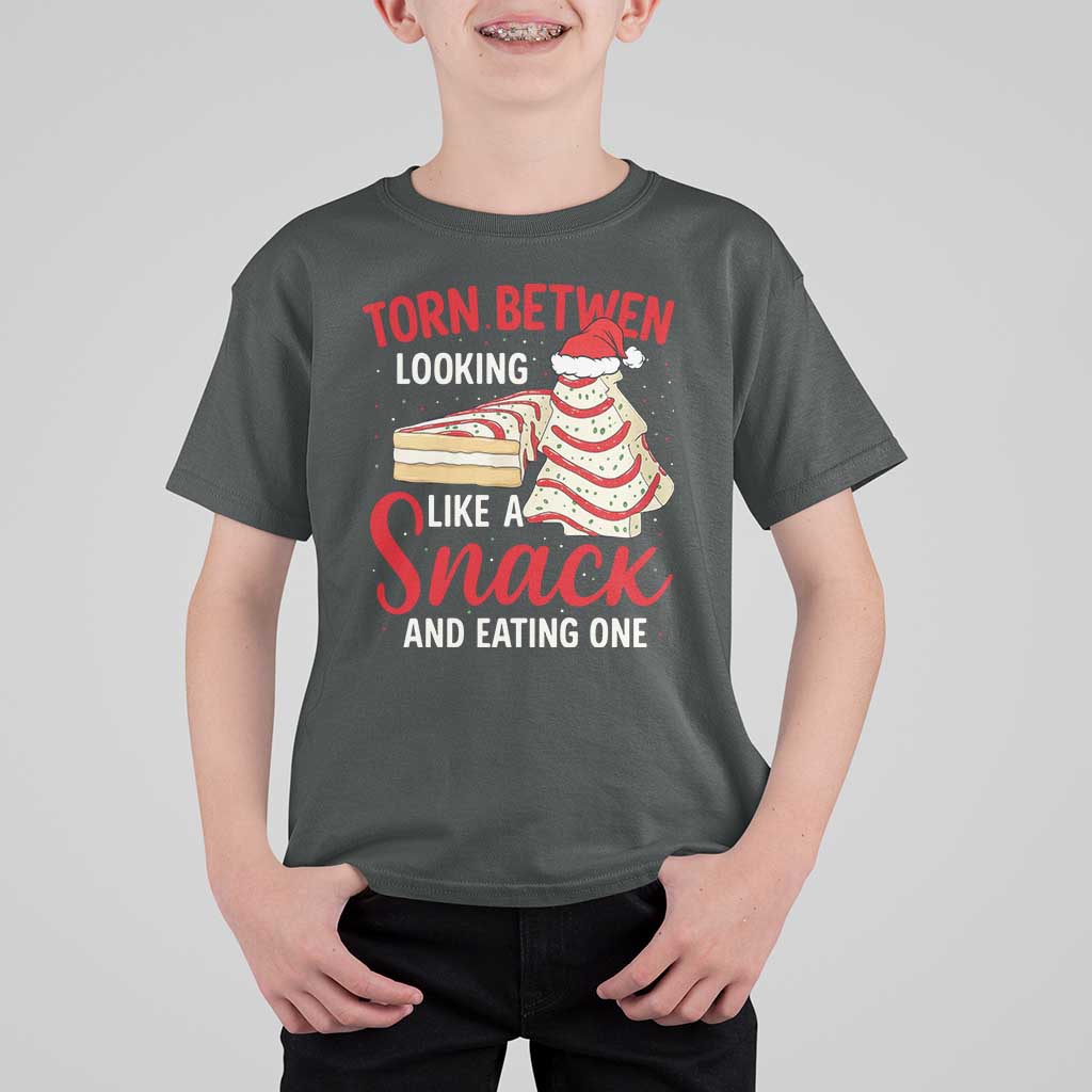 Torn Between Looking Like A Snack Or Eating One Christmas T Shirt For Kid Debbies Tree Cake - Wonder Print Shop