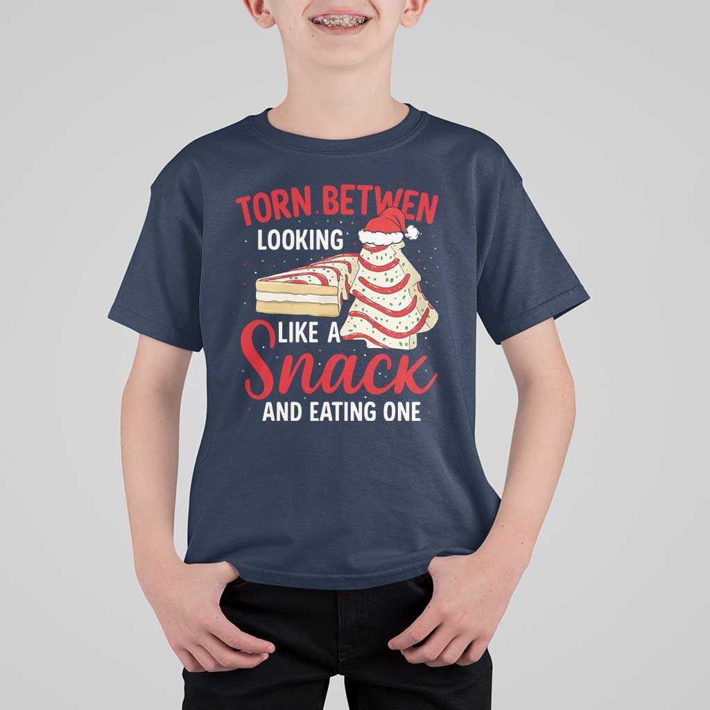 Torn Between Looking Like A Snack Or Eating One Christmas T Shirt For Kid Debbies Tree Cake - Wonder Print Shop