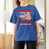 Torn Between Looking Like A Snack Or Eating One Christmas T Shirt For Women Debbies Tree Cake - Wonder Print Shop