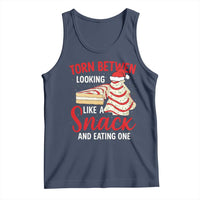 Torn Between Looking Like A Snack Or Eating One Christmas Tank Top Debbies Tree Cake - Wonder Print Shop