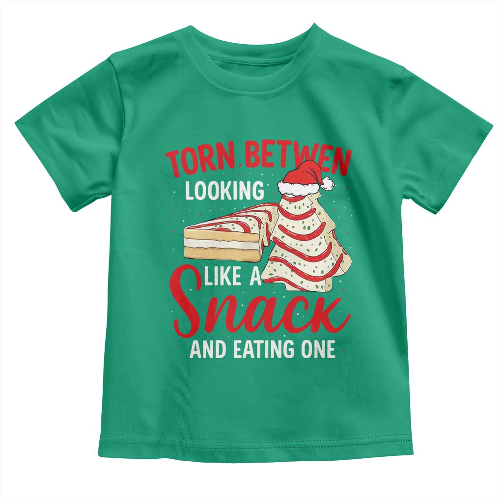 Torn Between Looking Like A Snack Or Eating One Christmas Toddler T Shirt Debbies Tree Cake - Wonder Print Shop
