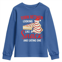Torn Between Looking Like A Snack Or Eating One Christmas Youth Sweatshirt Debbies Tree Cake - Wonder Print Shop