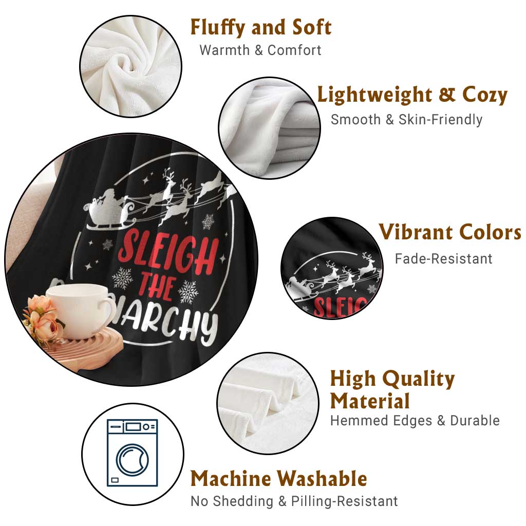 Sleigh The Patriarchy Throw Blanket Feminist Christmas Womens Rights - Wonder Print Shop