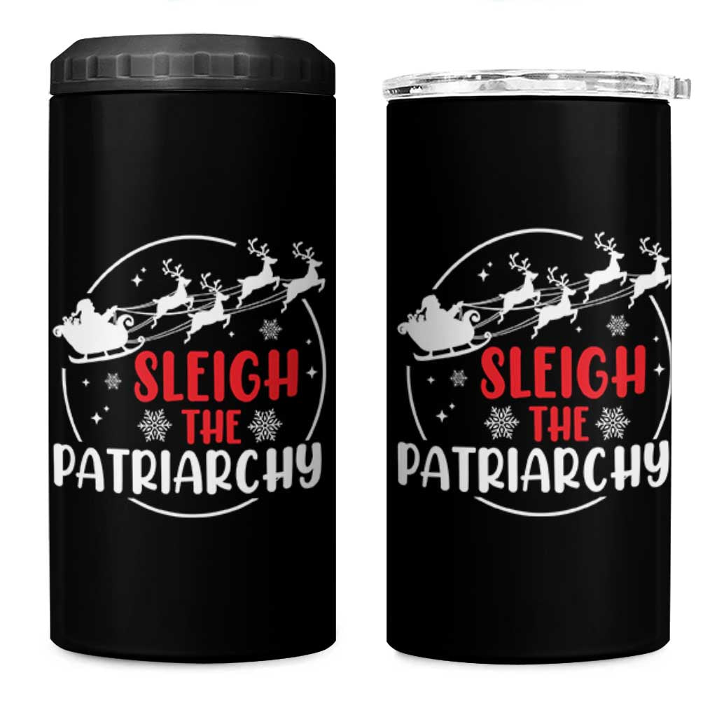 Sleigh The Patriarchy 4 in 1 Can Cooler Tumbler Feminist Christmas Womens Rights - Wonder Print Shop