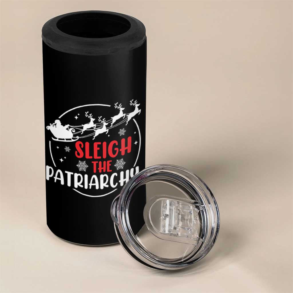 Sleigh The Patriarchy 4 in 1 Can Cooler Tumbler Feminist Christmas Womens Rights - Wonder Print Shop