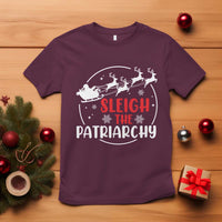 Sleigh The Patriarchy T Shirt Feminist Christmas Womens Rights - Wonder Print Shop