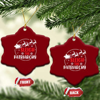 Sleigh The Patriarchy Ceramic Ornament Feminist Christmas Womens Rights - Wonder Print Shop