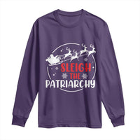 Sleigh The Patriarchy Long Sleeve Shirt Feminist Christmas Womens Rights - Wonder Print Shop