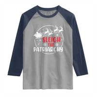 Sleigh The Patriarchy Raglan Shirt Feminist Christmas Womens Rights - Wonder Print Shop