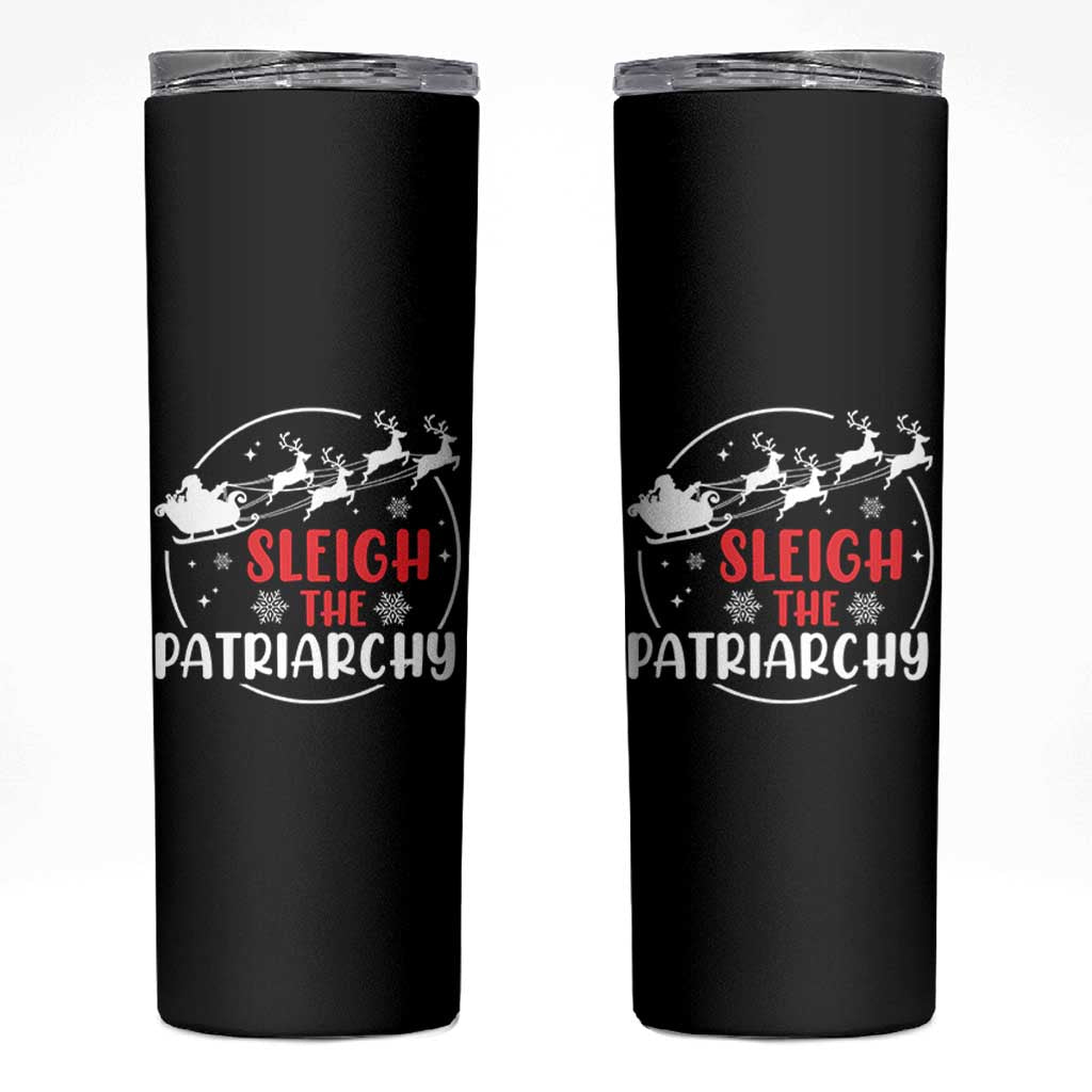 Sleigh The Patriarchy Skinny Tumbler Feminist Christmas Womens Rights - Wonder Print Shop