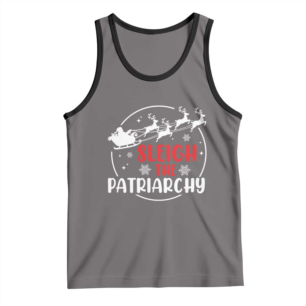 Sleigh The Patriarchy Tank Top Feminist Christmas Womens Rights - Wonder Print Shop