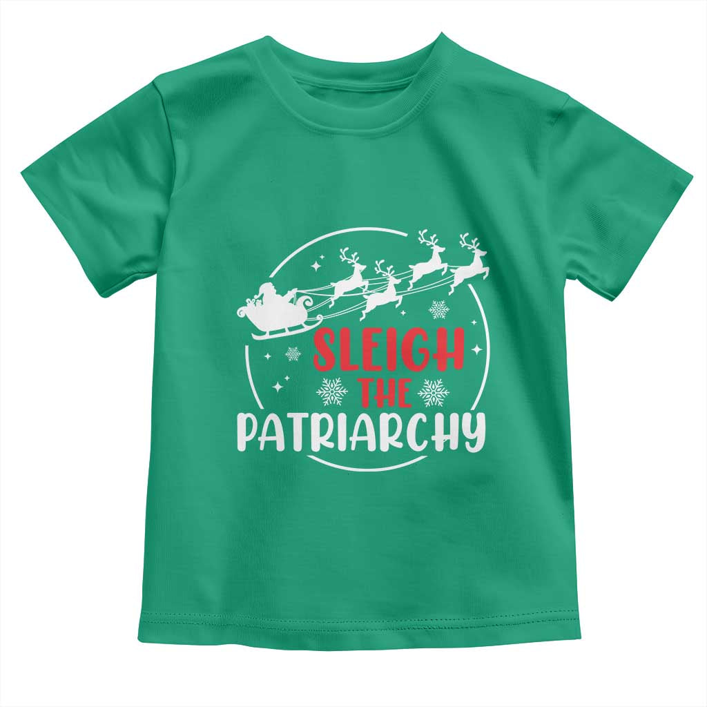 Sleigh The Patriarchy Toddler T Shirt Feminist Christmas Womens Rights - Wonder Print Shop