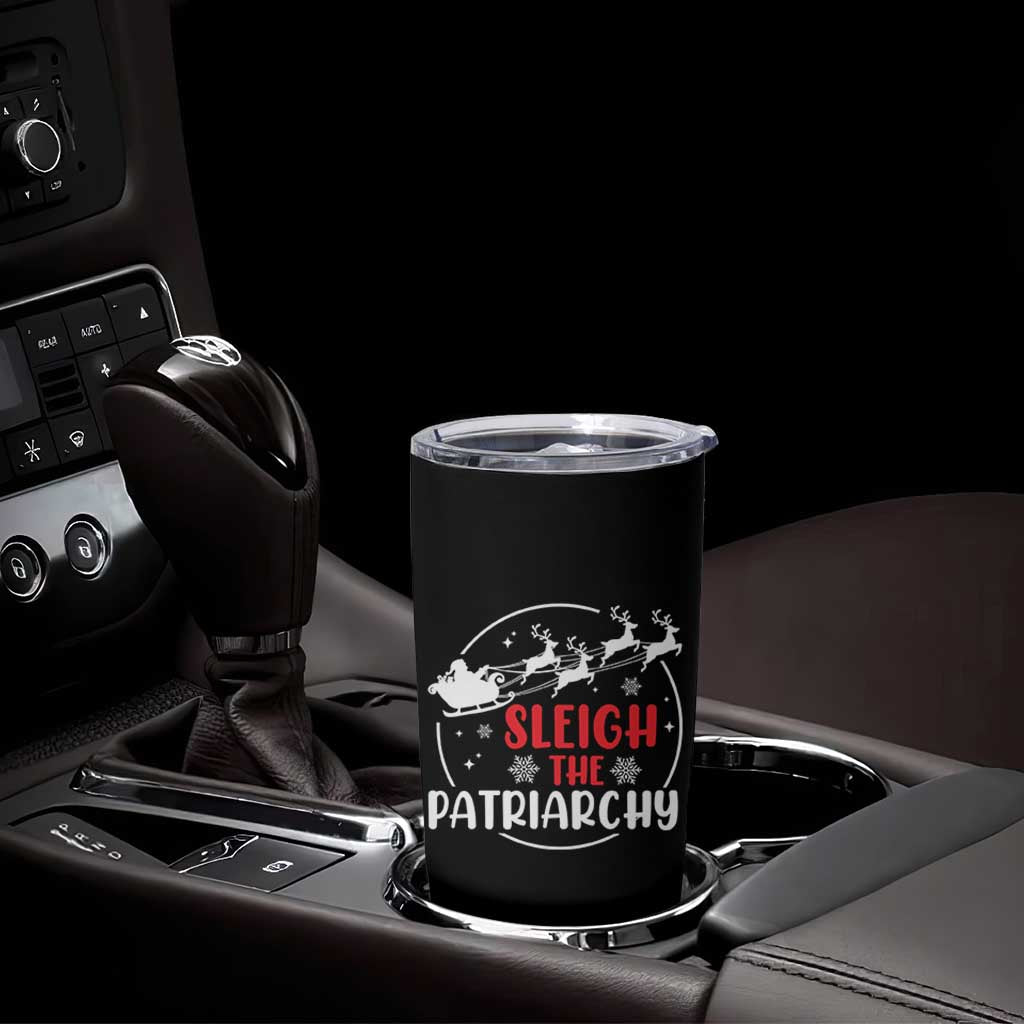 Sleigh The Patriarchy Tumbler Cup Feminist Christmas Womens Rights - Wonder Print Shop