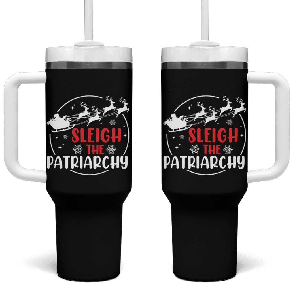 Sleigh The Patriarchy Tumbler With Handle Feminist Christmas Womens Rights - Wonder Print Shop