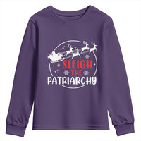 Sleigh The Patriarchy Youth Sweatshirt Feminist Christmas Womens Rights - Wonder Print Shop
