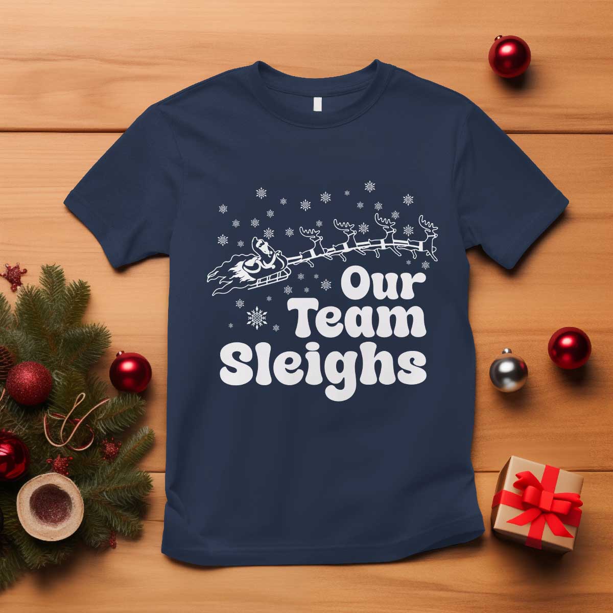 Our Team Sleighs Christmas Matching Group T Shirt Office Team - undefined