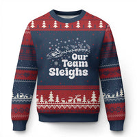 Our Team Sleighs Xmas Matching Group Ugly Christmas Sweater Office Team - Wonder Print Shop