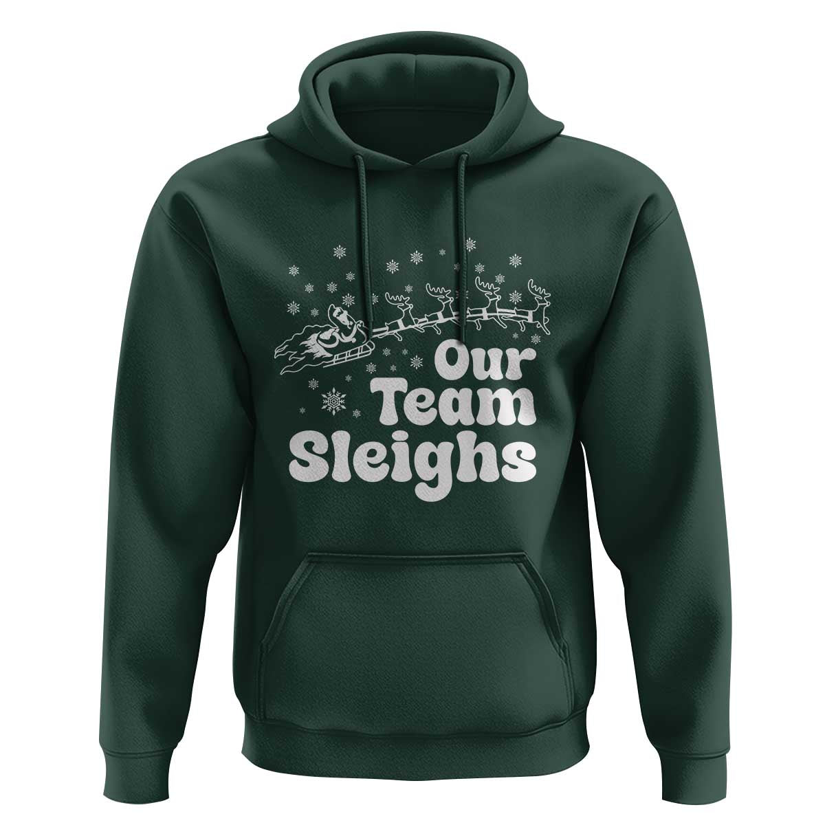 Our Team Sleighs Christmas Matching Group Hoodie Office Team - Wonder Print Shop
