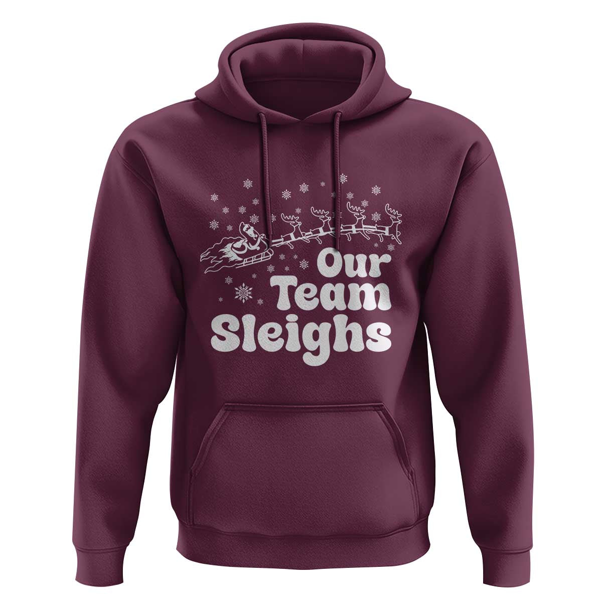 Our Team Sleighs Christmas Matching Group Hoodie Office Team - Wonder Print Shop