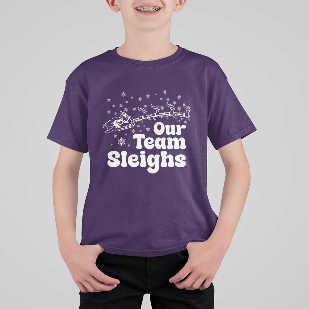 Our Team Sleighs Christmas Matching Group T Shirt For Kid Office Team - Wonder Print Shop