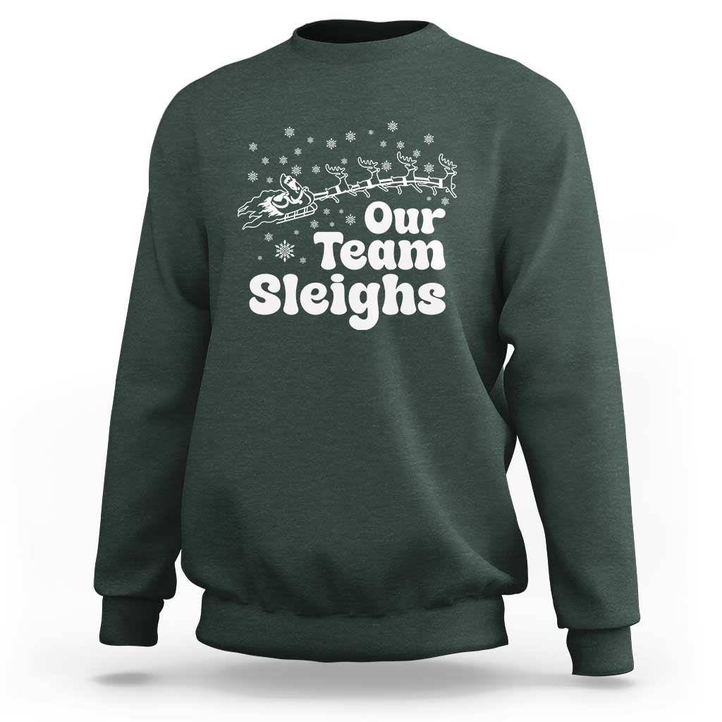 Our Team Sleighs Christmas Matching Group Sweatshirt Office Team - Wonder Print Shop