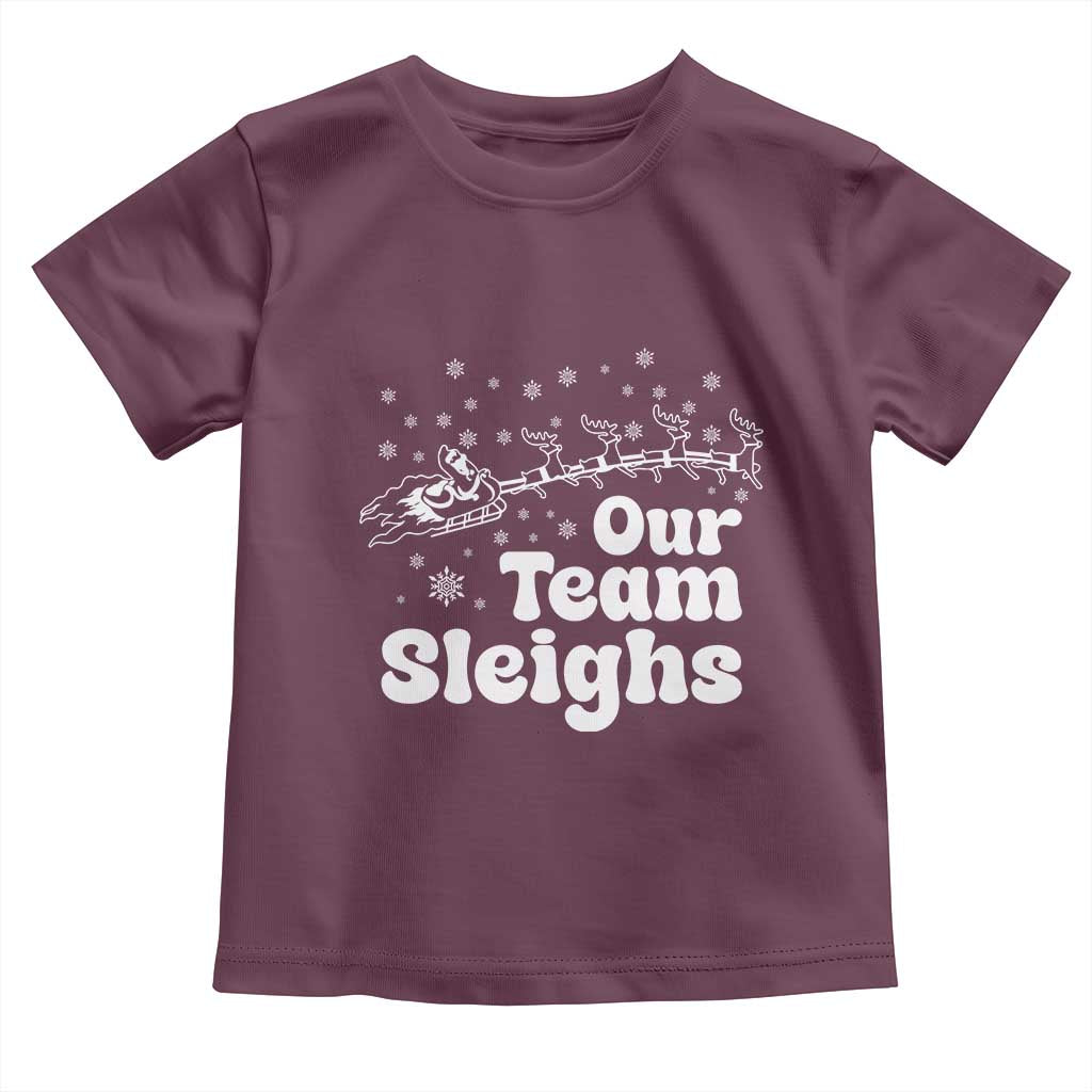 Our Team Sleighs Christmas Matching Group Toddler T Shirt Office Team - Wonder Print Shop