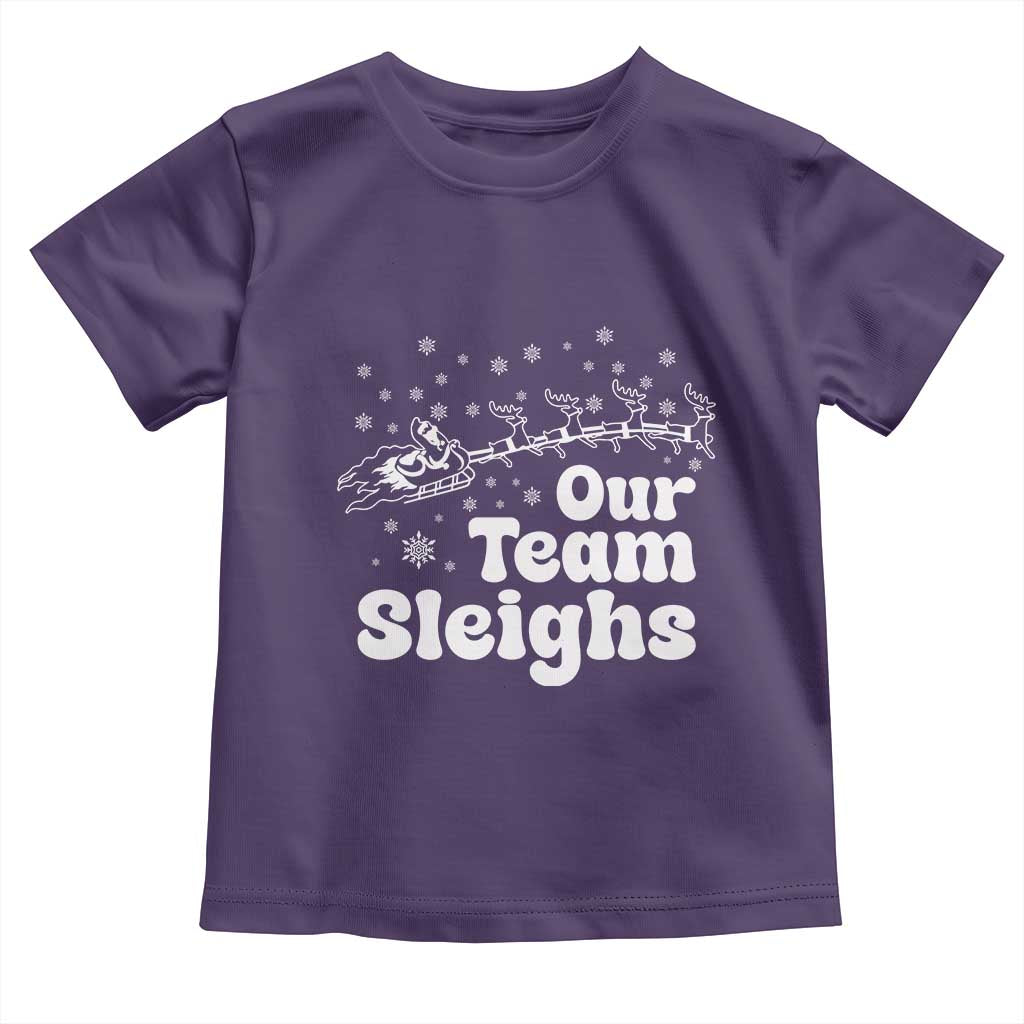 Our Team Sleighs Christmas Matching Group Toddler T Shirt Office Team - Wonder Print Shop