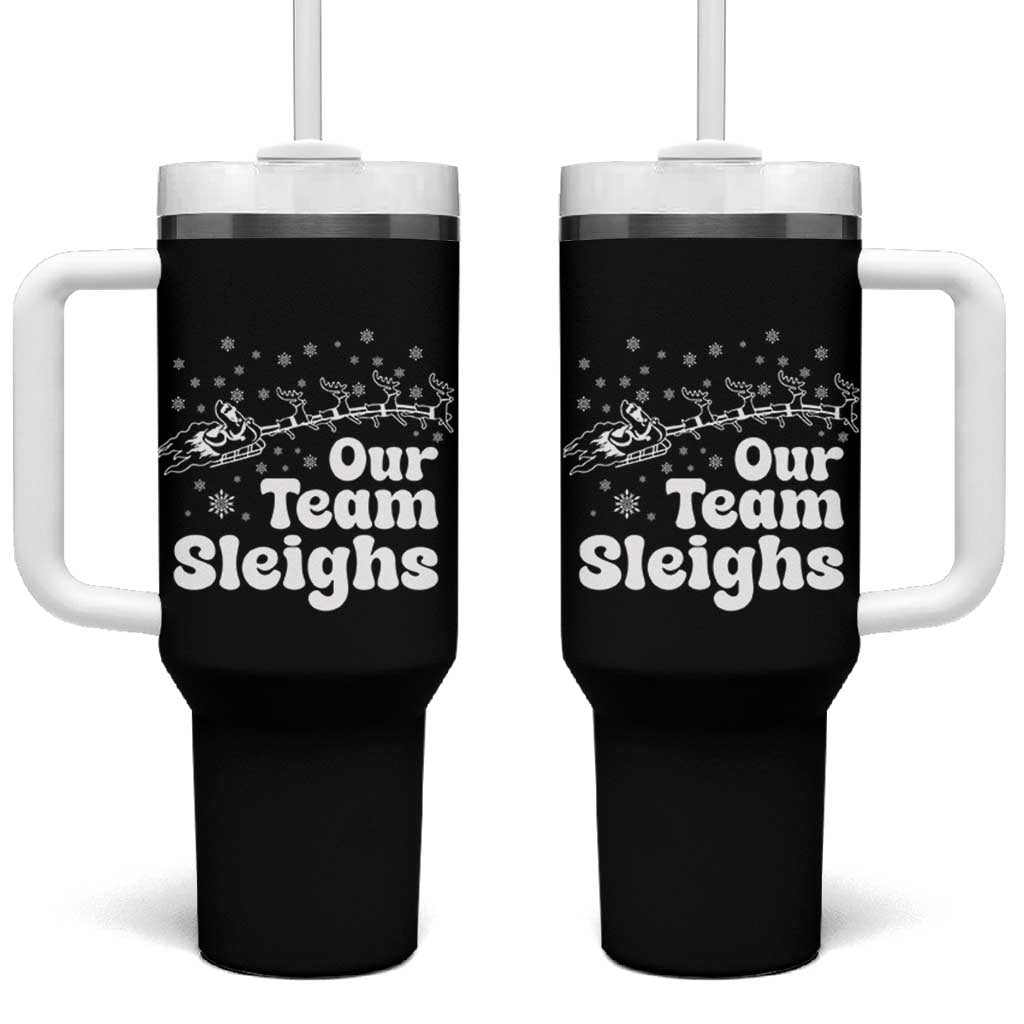 Our Team Sleighs Christmas Matching Group Tumbler With Handle Office Team - Wonder Print Shop
