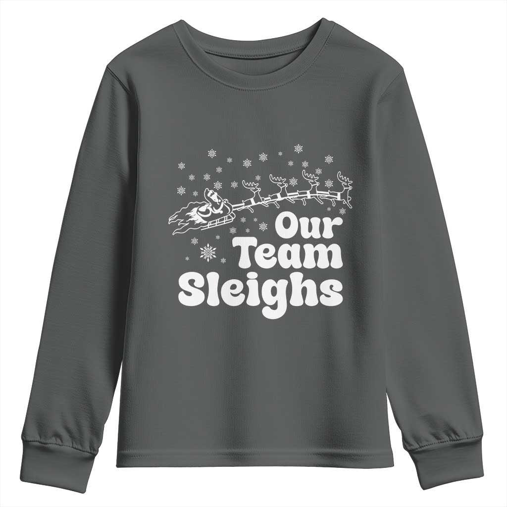 Our Team Sleighs Christmas Matching Group Youth Sweatshirt Office Team - Wonder Print Shop