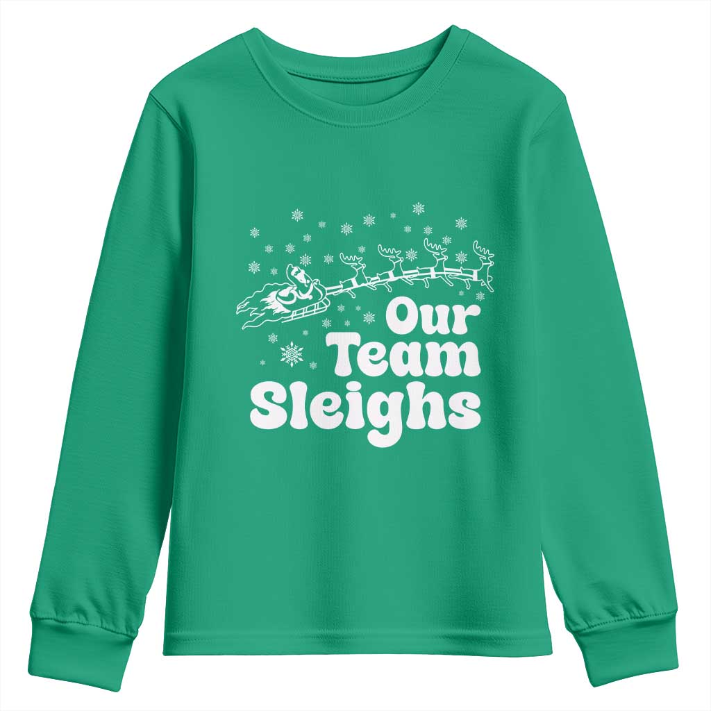 Our Team Sleighs Christmas Matching Group Youth Sweatshirt Office Team - Wonder Print Shop