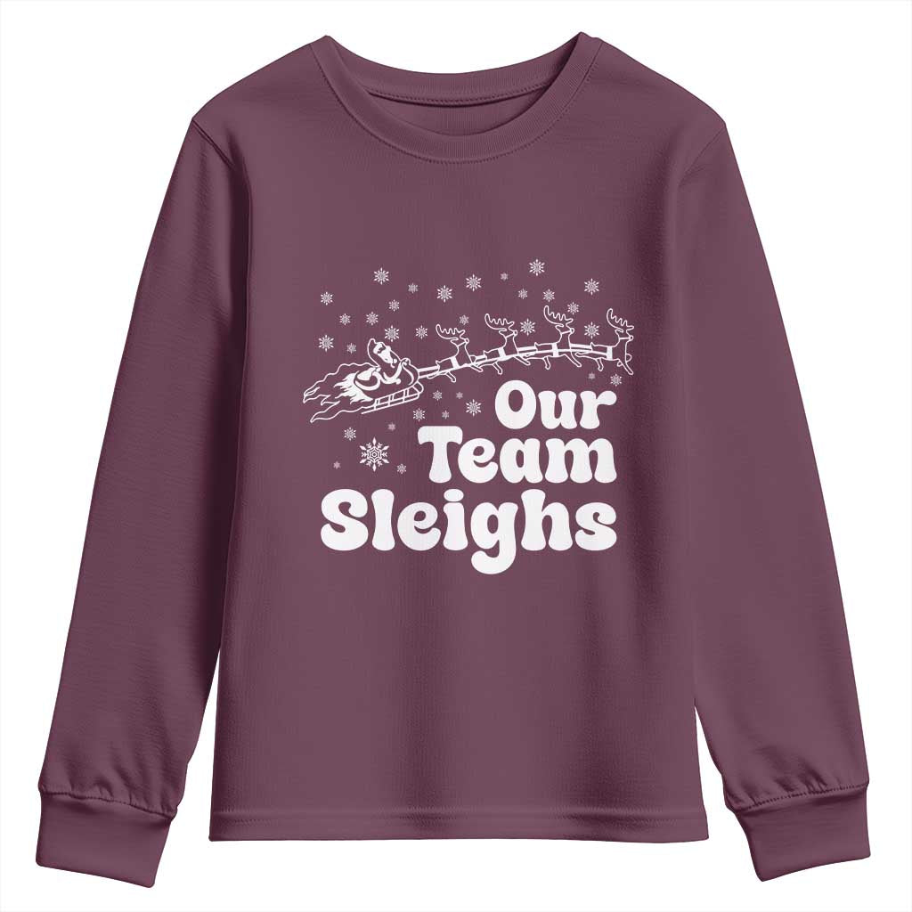 Our Team Sleighs Christmas Matching Group Youth Sweatshirt Office Team - Wonder Print Shop