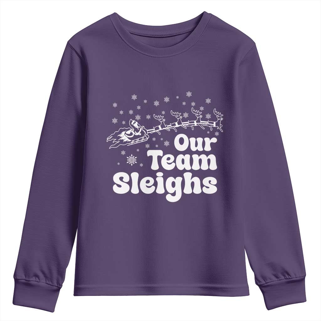 Our Team Sleighs Christmas Matching Group Youth Sweatshirt Office Team - Wonder Print Shop