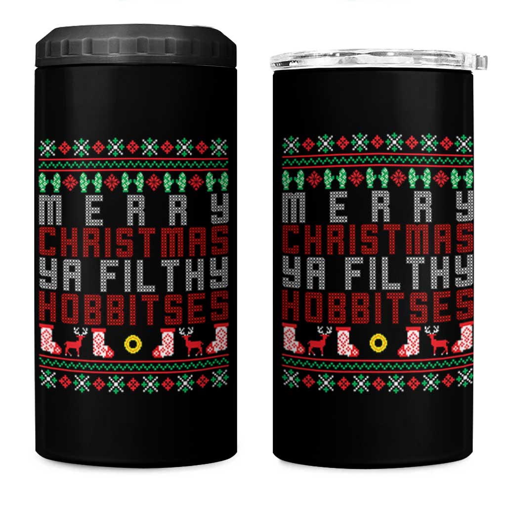 Merry Christmas Ya Filthy Animal 4 in 1 Can Cooler Tumbler Funny Fantasy Movie Meme LOL Ugly Xmas - Wonder Print Shop