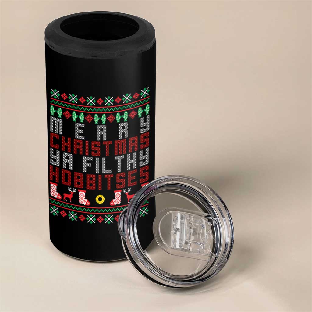 Merry Christmas Ya Filthy Animal 4 in 1 Can Cooler Tumbler Funny Fantasy Movie Meme LOL Ugly Xmas - Wonder Print Shop