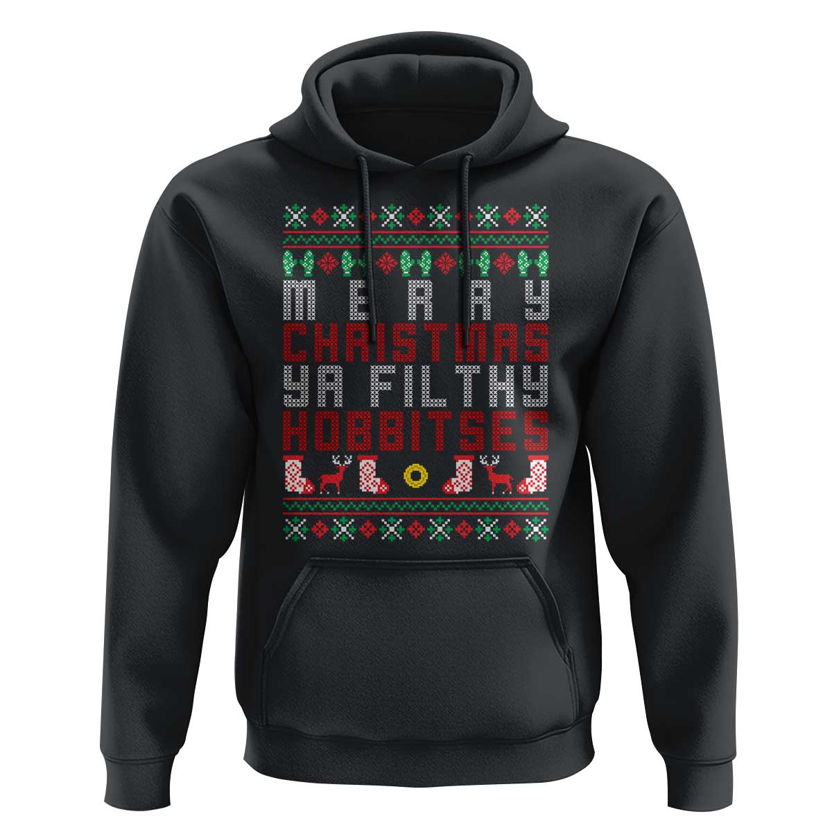 Merry Christmas Ya Filthy Animal Hoodie Funny Fantasy Movie Meme LOL Ugly Xmas - Wonder Print Shop
