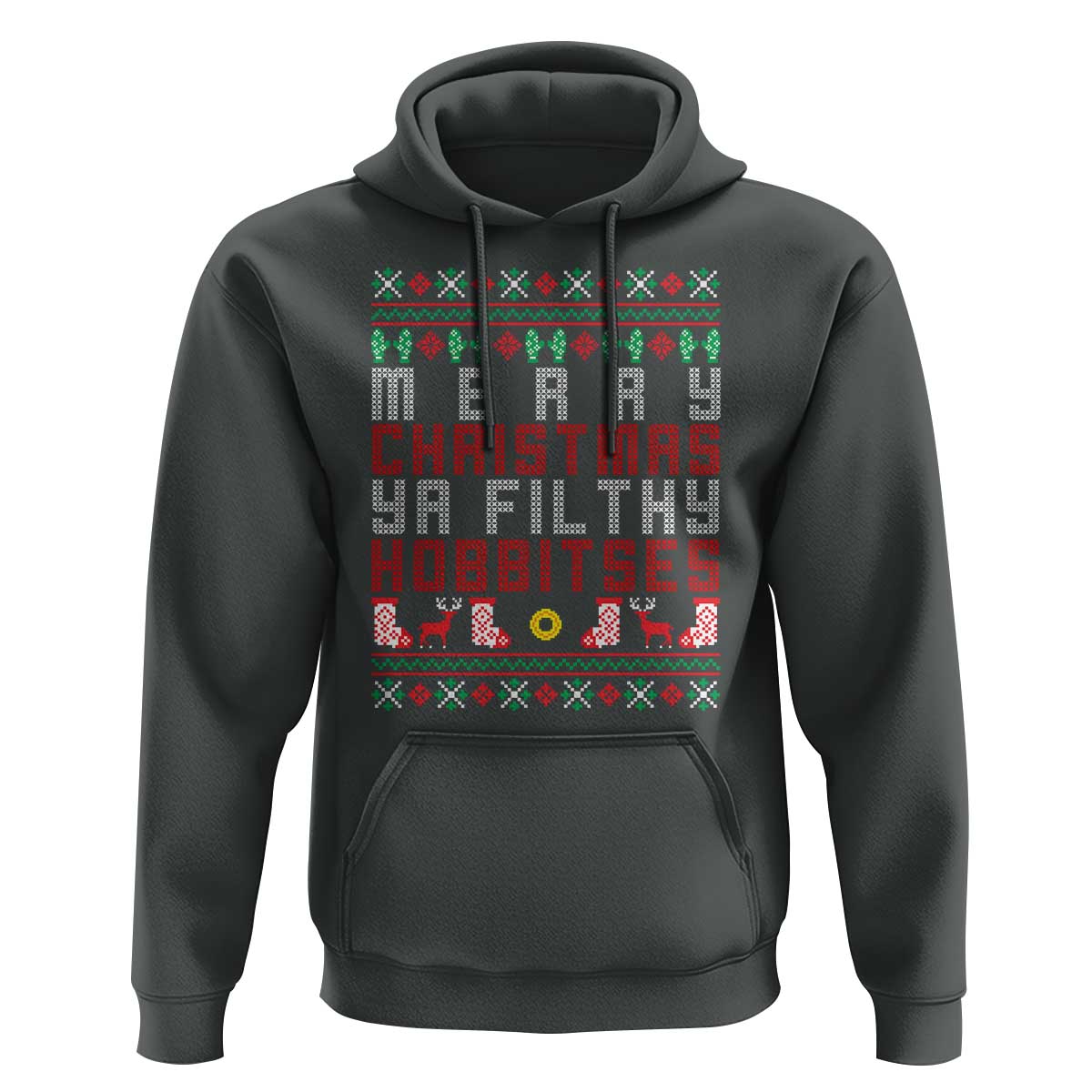 Merry Christmas Ya Filthy Animal Hoodie Funny Fantasy Movie Meme LOL Ugly Xmas - Wonder Print Shop