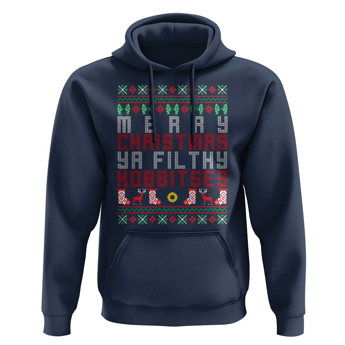 Merry Christmas Ya Filthy Animal Hoodie Funny Fantasy Movie Meme LOL Ugly Xmas - Wonder Print Shop